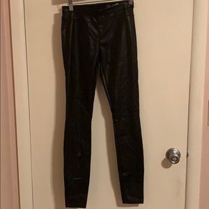 Black faux leather leggings